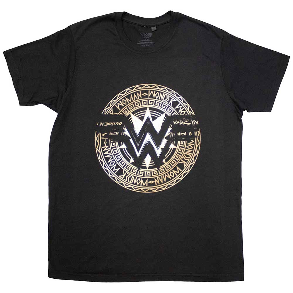 DC Comics Wonder Woman - Gold Circle Heren Tshirt - Zwart